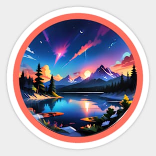 Landscape rounded sticker Sticker